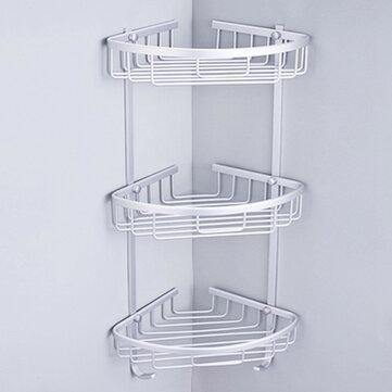 1/2/3 Layers Aluminium Wall Mounted Bathroom Corner Shower Caddies Storage Shelf Rack Holder - Trendha