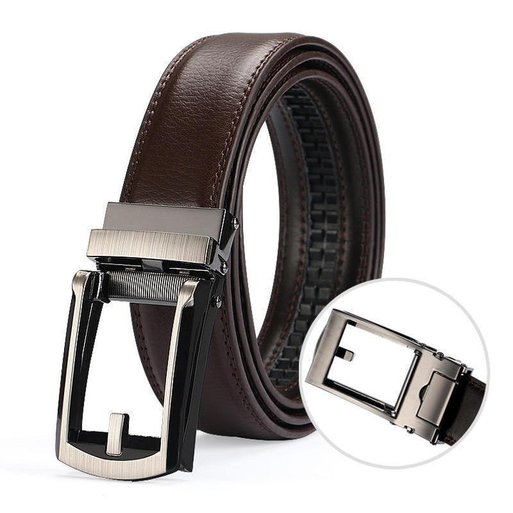 Men Casual Outdoor Automatic Buckle Leather Belt - Trendha