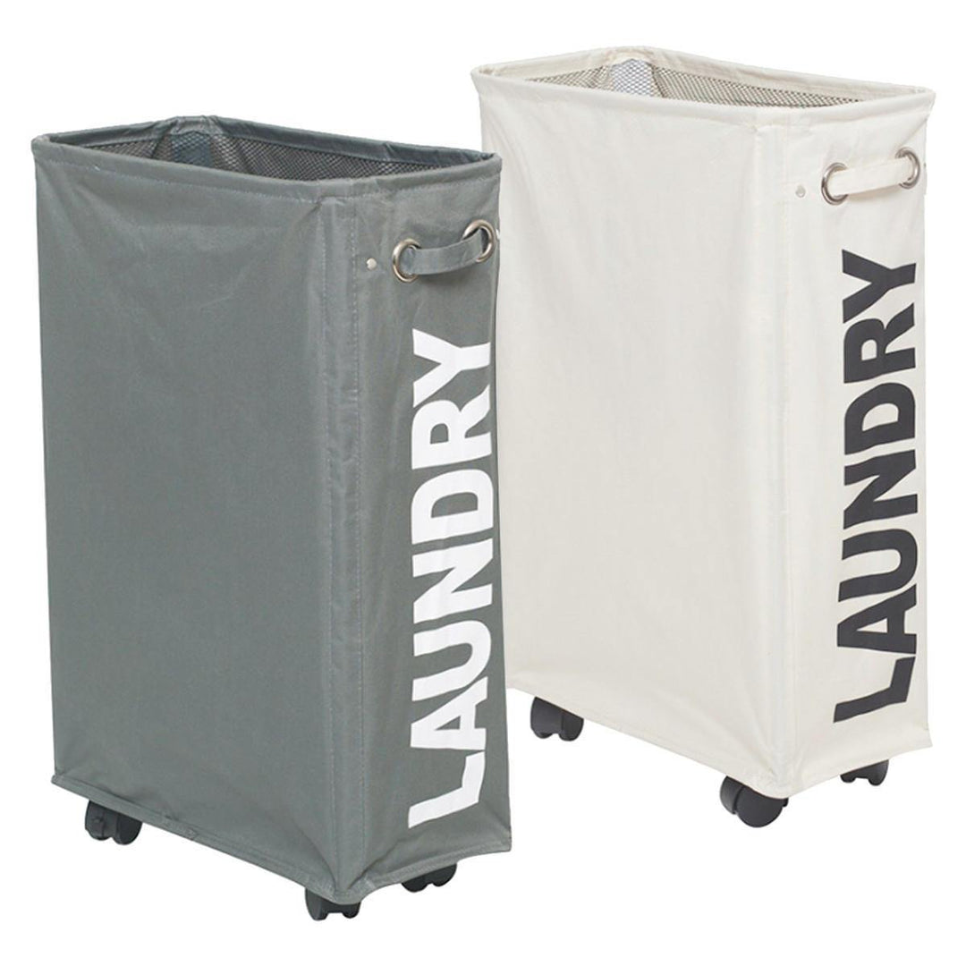 Folding Dirty Clothes Storage Baskets With Wheels Organizer Home Storage Laundry Hamper - Trendha