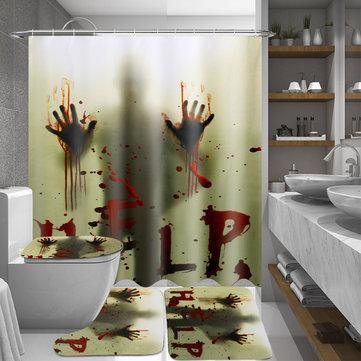 180x180cm Bloody Hands Bathroom Waterproof Shower Curtain Non-slip Mats Bath Carpets Toilet Cover Floor Mat Halloween Gift - Trendha