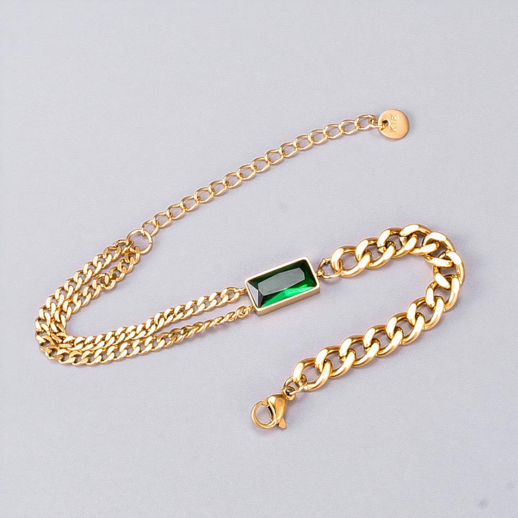 Emerald Charm Bracelet - Trendha