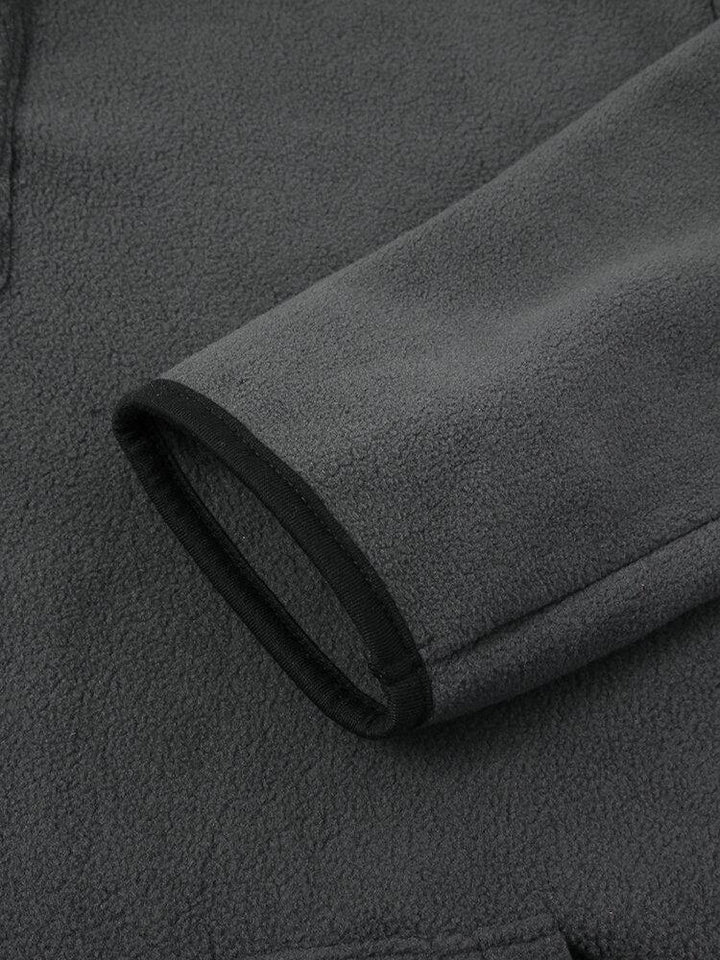 Mens Patchwork Solid Color Kangaroo Pocket Long Sleeve Casual Henley Shirts - Trendha