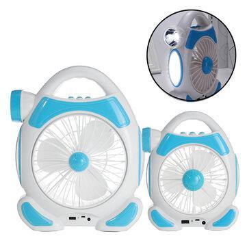 2-IN-1 Cordless Multi-functional USB Charging Fan with Emergency LED Light Outdoor Travel Camping Accessories - Trendha