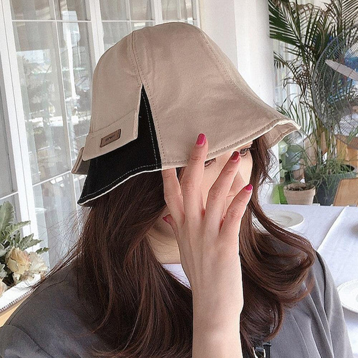Women Cotton Double-Sided Short Brim Casual Sunshade Wild Bucket Hat - Trendha