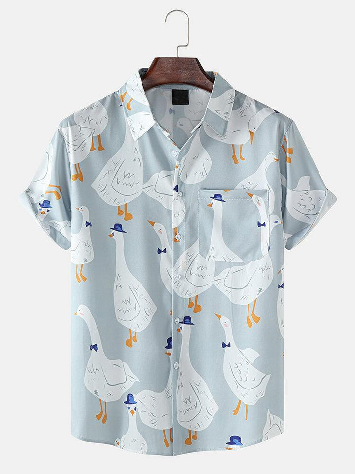 Mens Funny Duck Print Casual Shirts - Trendha