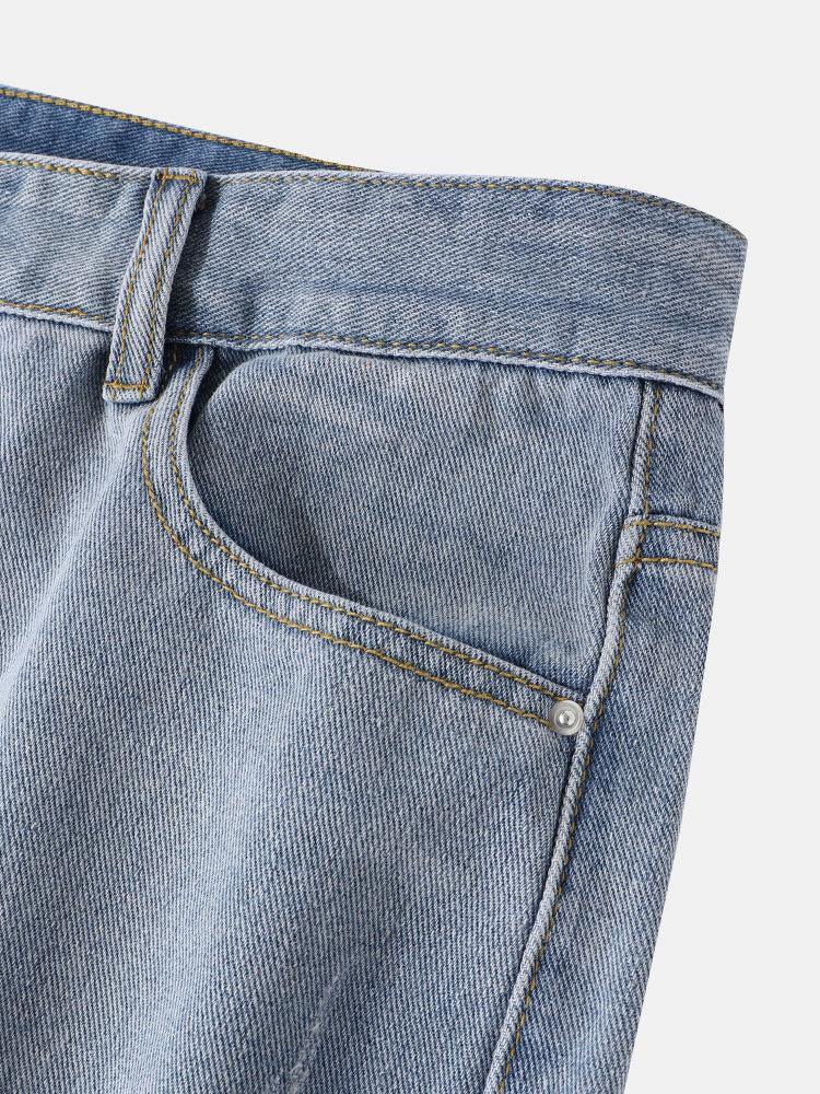 Mens Denim Gradient Pockets Loose Comfy Casual Shorts - Trendha