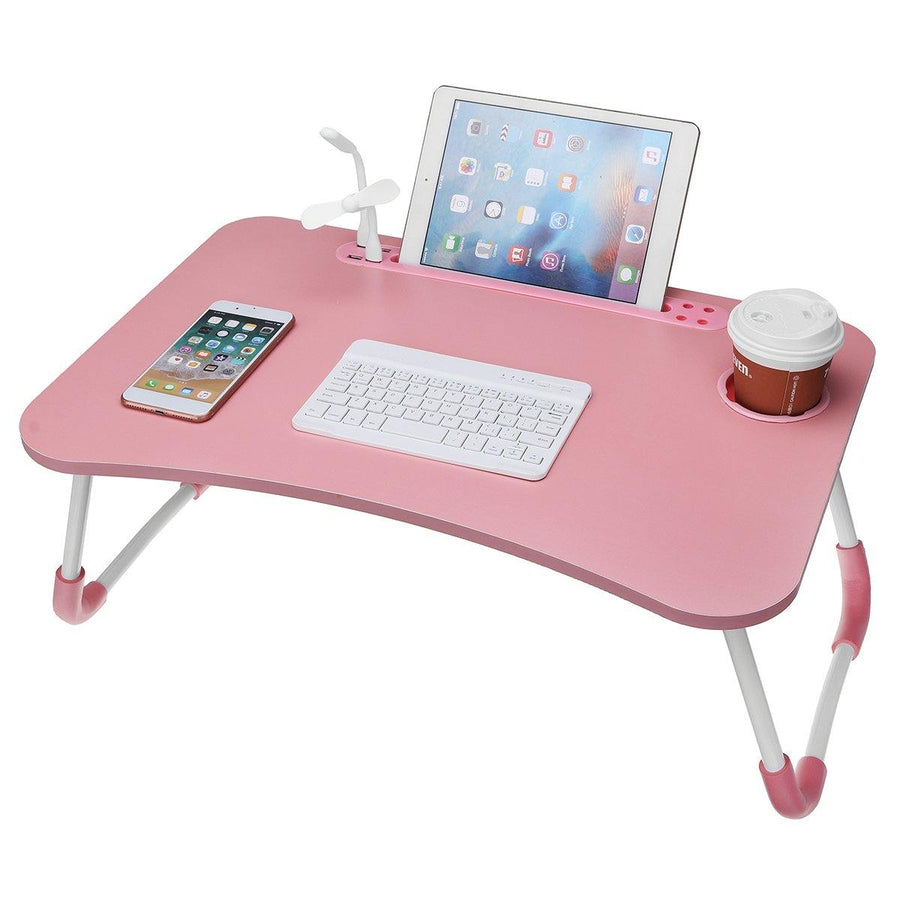 USB Computer Desk Multifunctional Portable Bed Computer Desk Lazy Foldable Lazy Laptop Table for Home Office Dormitory - Trendha