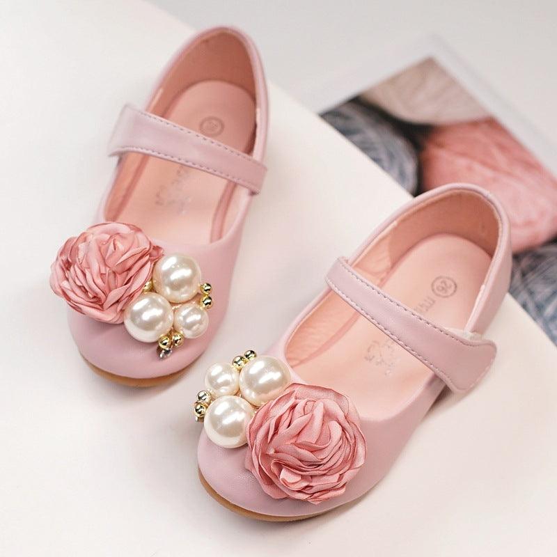 Children's Shoes Korean Version Of The Big Pearl Flower Princess - Trendha
