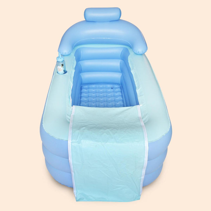Foldable Inflatable Bathtub 160x84x64cm PVC Adult Bath Tub with Air Pump - Trendha