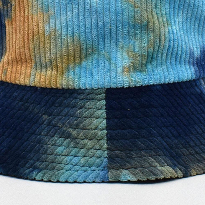 Unsiex Double-sided Tie-dye Corduroy and Cotton Warm Soft Outdoor Casual All-match Bucket Hat - Trendha