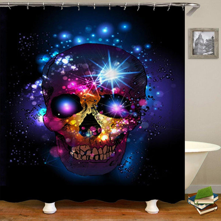 180*180cm Halloween Skull Bathroom Shower Curtain 3 Sets Decor Waterproof Fabric - Trendha
