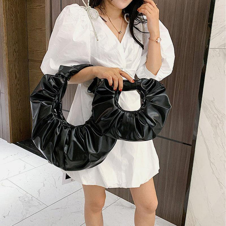 Women PU Leather Fashion Cloud Fold Handbag Shoulder Bag Tote Crossbody Bags - Trendha