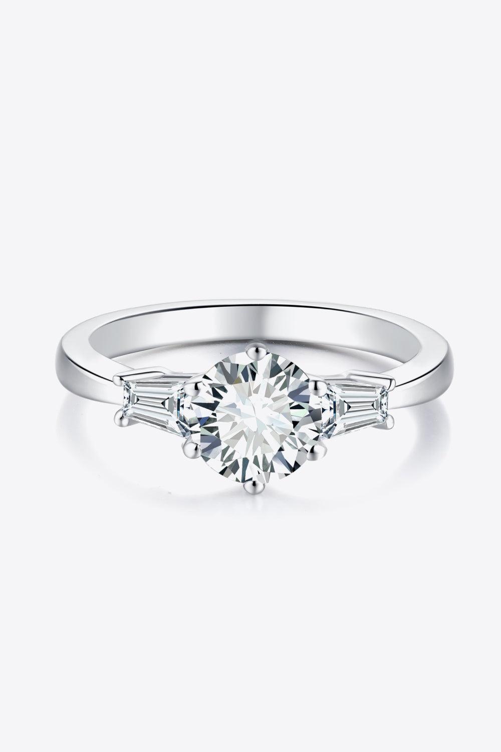Loyal Love 1 Carat Moissanite Platinum-Plated Ring - Trendha