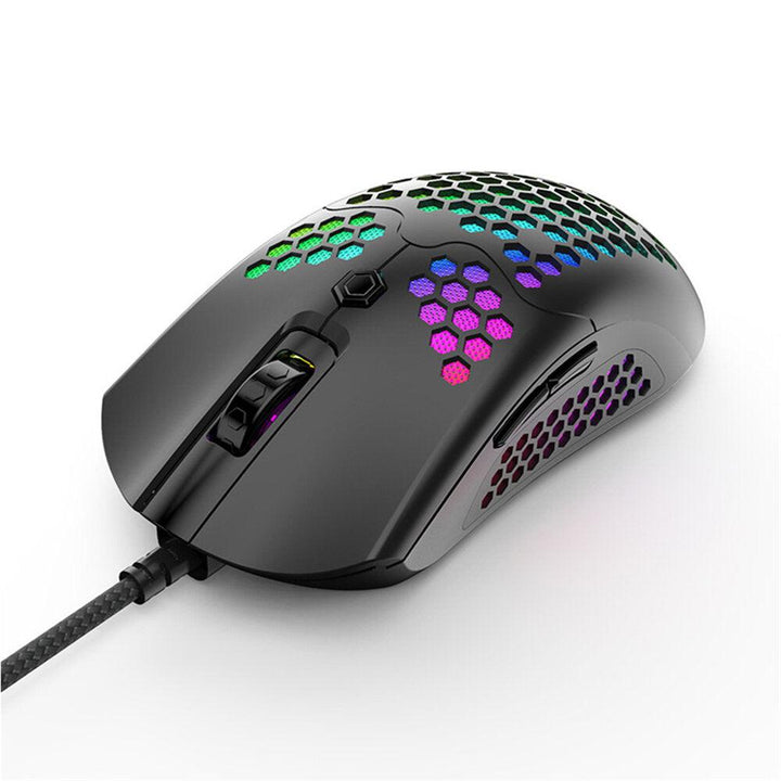 ZIYOULANG M5 Wired Game Mouse Breathing RGB Colorful Hollow Honeycomb Shape 12000DPI Gaming Mouse USB Wired Gamer Mice for Desktop Computer Laptop PC - Trendha