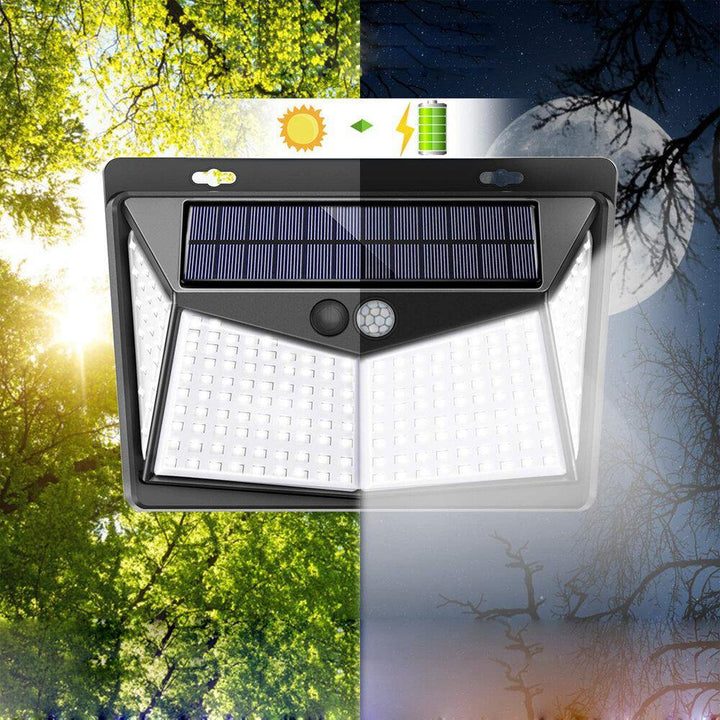 1/2/4X 208 LED Solar Power PIR Motion Sensor Wall Light Outdoor Garden Lamp Waterproof - Trendha