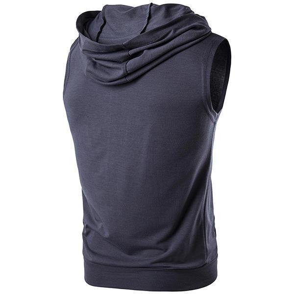 Summer Personality High Street Big Pocket T-shirt Casual Zip Hooded Vest Mens Sweater T-shirt - Trendha