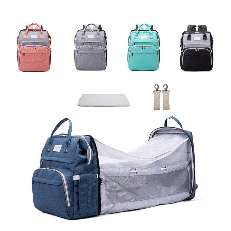 Multifunctional Maternity Diaper Backpack Upgraded With Removable Mosquito Net Large Capacity Foldable Infants Baby Crib Waterproof Nappy Mother Bag For Travel - Trendha