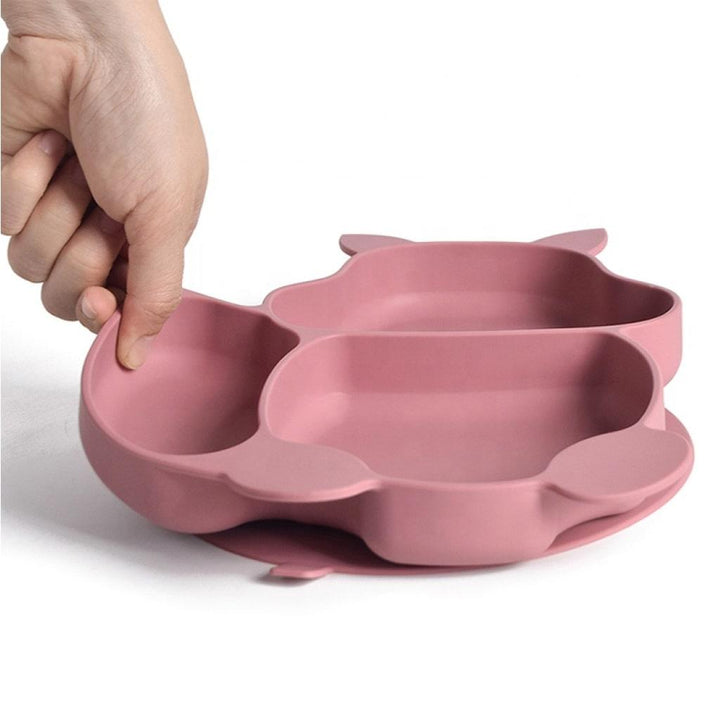 Pink Silicone Plate And Utensils - Trendha