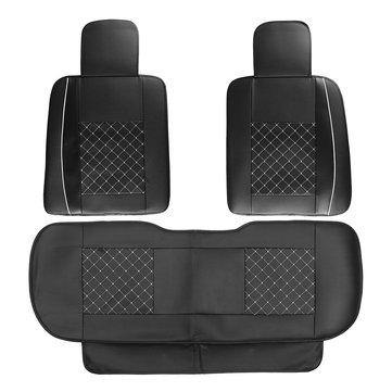Universal Car SUV 5-Seats PU Leather Seat Cover Front Rear Cushion Rear Pillows - Trendha