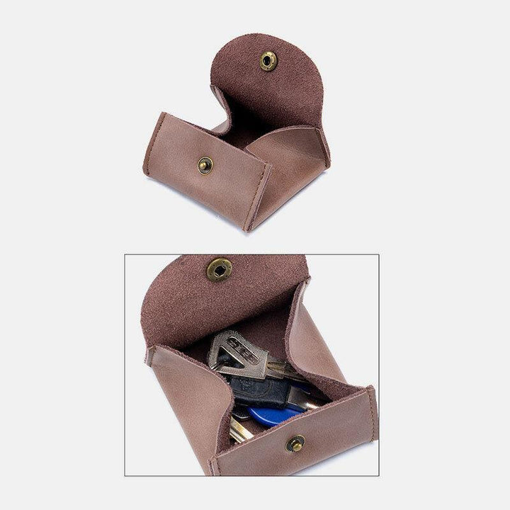 Women Genuine Leather Mini Retro Coin Bag Small Storage Bag Earphone Bag - Trendha