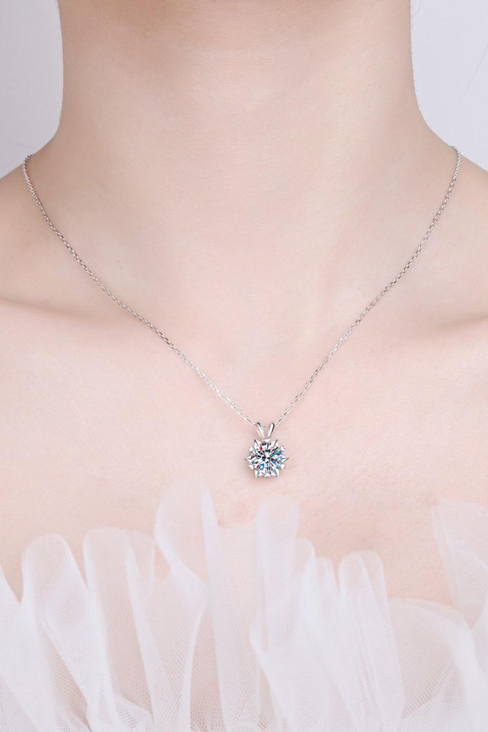 Learning To Love 925 Sterling Silver Moissanite Pendant Necklace - Trendha