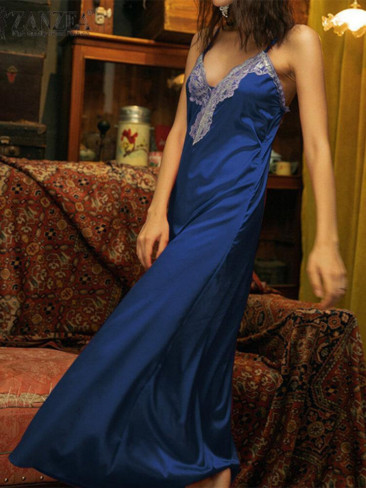 100% Polyester Spliced Lace Sleeveless Dress For Women - Trendha