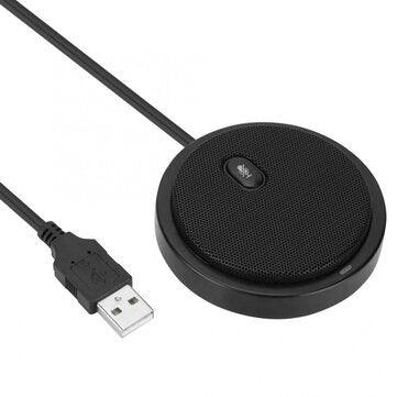 VIMCENT YM-200S M2 Wired 360 degree Pickup Audio Video Omnidirectional Microphone Conference Desktop Computer Black Microphone - Trendha