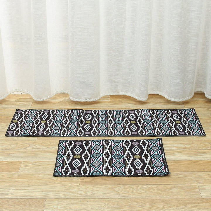 2PCS Carvapet Non-Slip Kitchen Mat Rubber Backing Doormat Runner Rug Set - Trendha