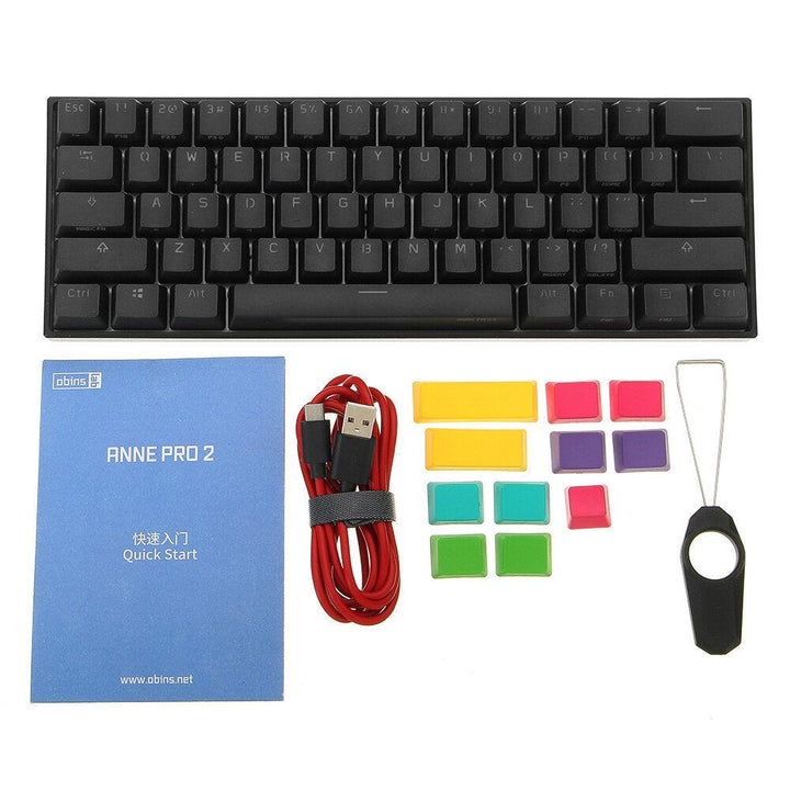 [Cherry MX Switch]Anne Pro 2 60% NKRO bluetooth 4.0 Type-C RGB Mechanical Gaming Keyboard - Trendha