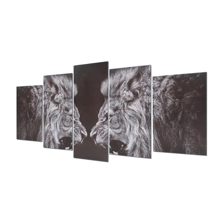 5Pcs Black White Lion Canvas Print Art Painting Wall Picture Home Decor Framed Decorations - Trendha