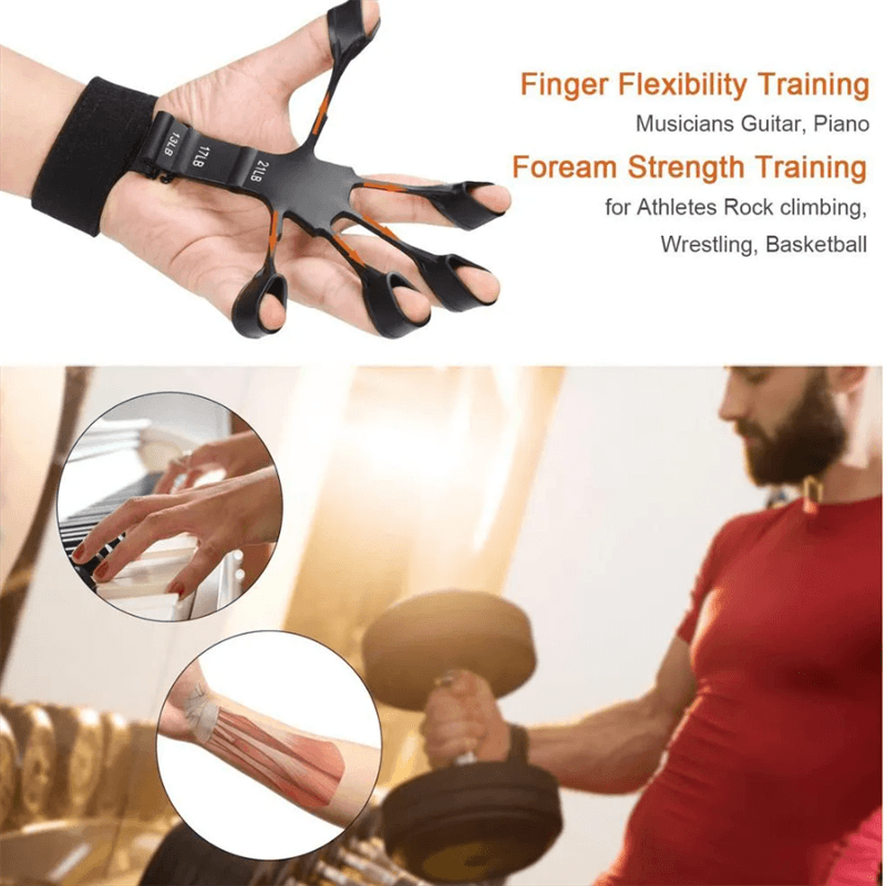 Silicone Grip Device Finger Exercise Stretcher Finger Gripper Strength Trainer Strengthen Rehabilitation Training - Trendha
