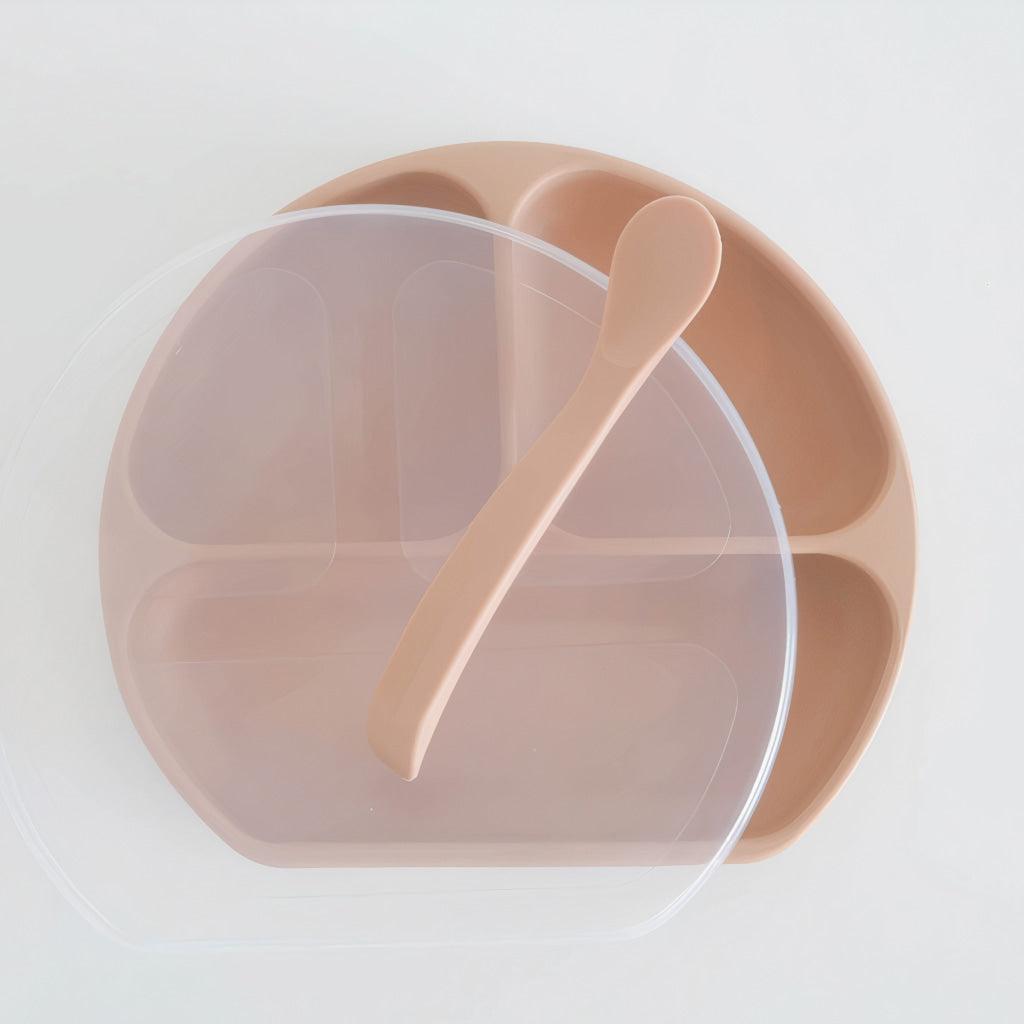 Silicone Suction Plate With Lid and Spoon - Trendha