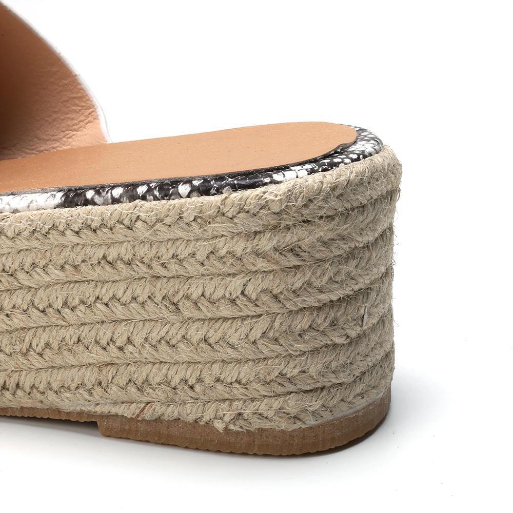 Serpentine Soft Comfortable Round Toe Wedge Comfy Slippers - Trendha