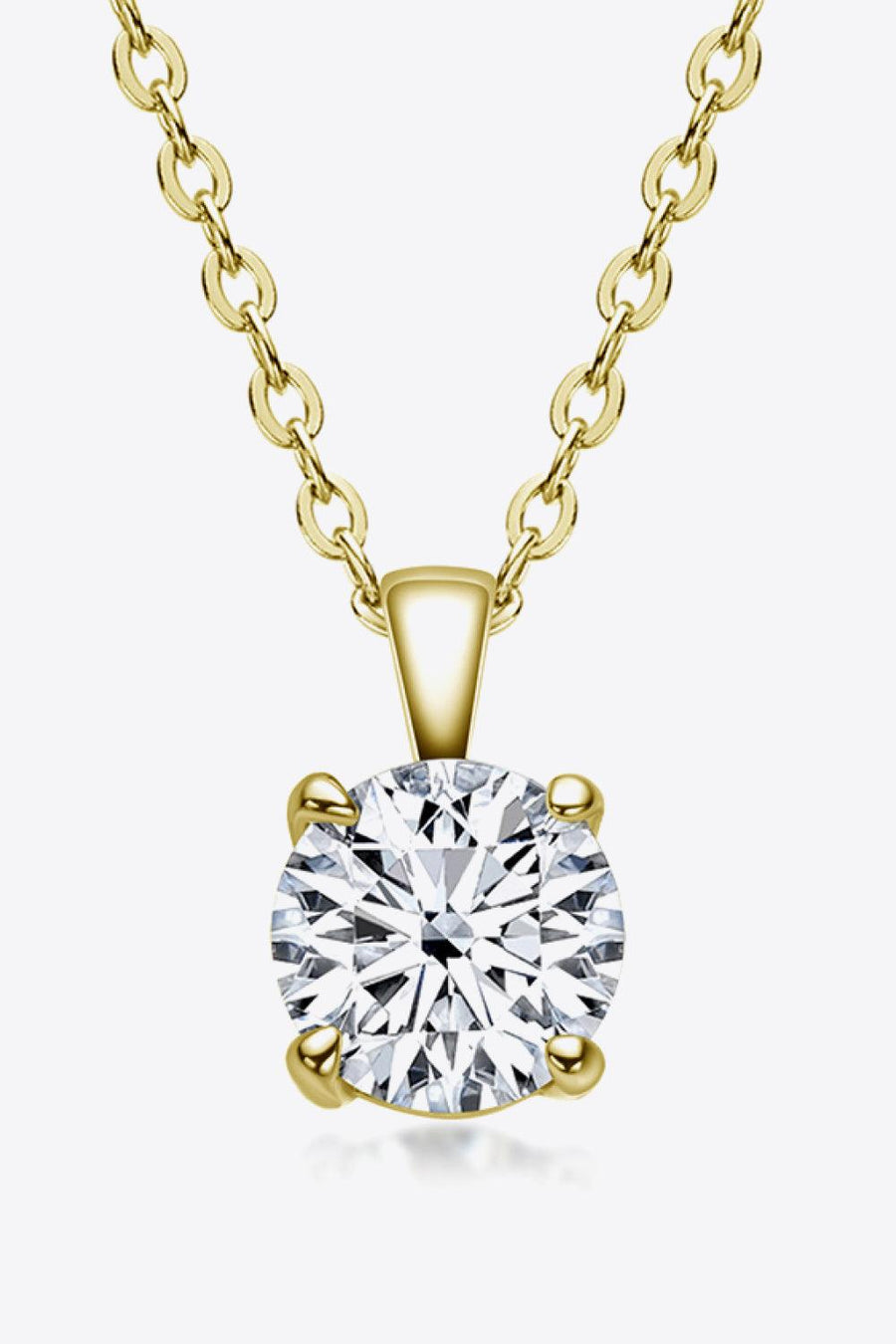 925 Sterling Silver 1 Carat Moissanite Chain-Link Necklace - Trendha