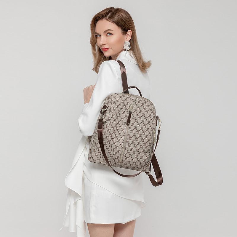 Women's Geometric-Print PVC Backpack