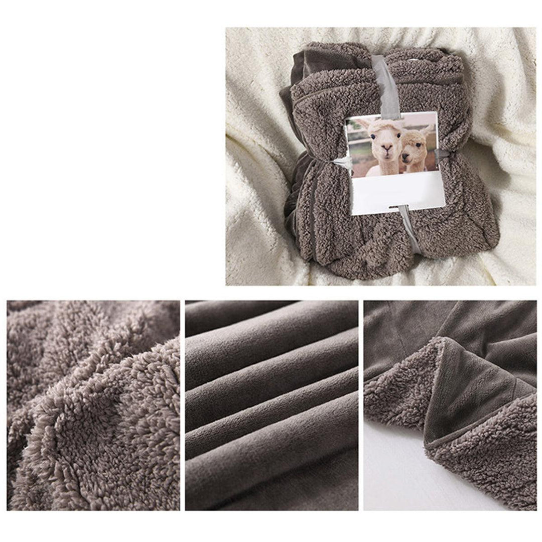 Polar Flannel Warm Blanket Berber Fleece Large Thicken Blanket for Sofa Bed Lounge - Trendha
