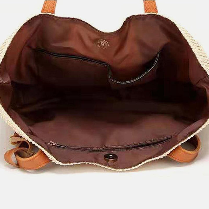 Women Tassel Decoration Large Capacity Hollow Straw Bags Handbag Shoulder Bag Beach Bag - Trendha