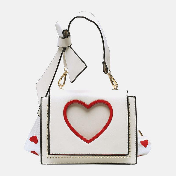 Women Valentine's Day Hollow out Love Embroidered Crossbody Bag Shoulder Bag Handbag - Trendha