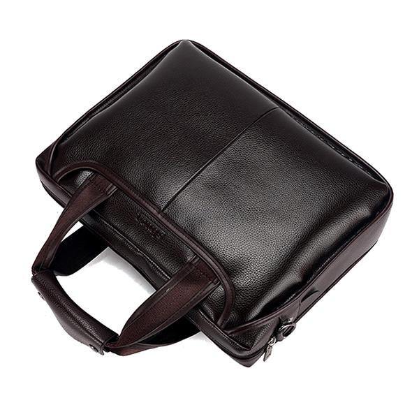 Men Faux Leather Business Handbag Laptop Bags Briefcase Shoulder Bag - Trendha