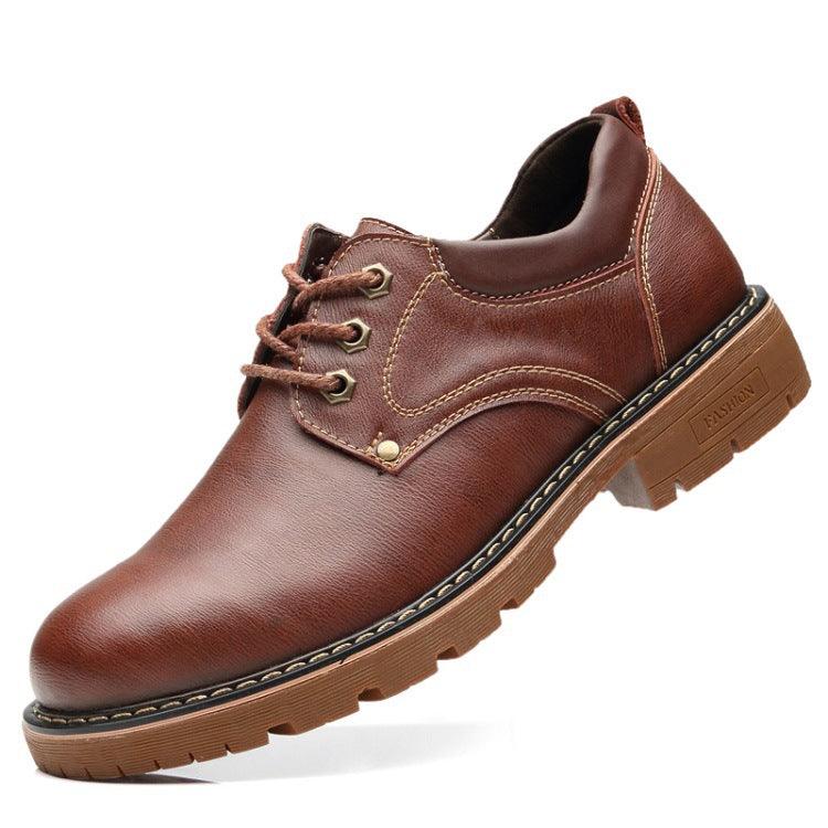 Thick-Soled Casual Leather Lace-up Men's Shoes - Trendha