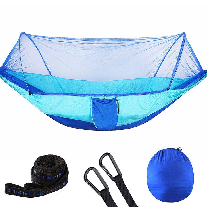 250x120cm Double Person Camping Hammock with Mosquito Net Breathable Folding Sleeping Hanging Swing Bed Outdoor Travel - Trendha