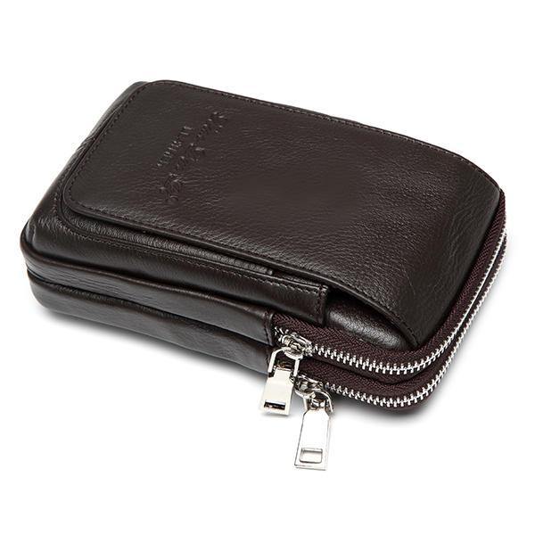 Genuine Leather Multi-function Fanny Waist Bag Belt Bum Pouch Phone Bag Coin Purse For Men - Trendha