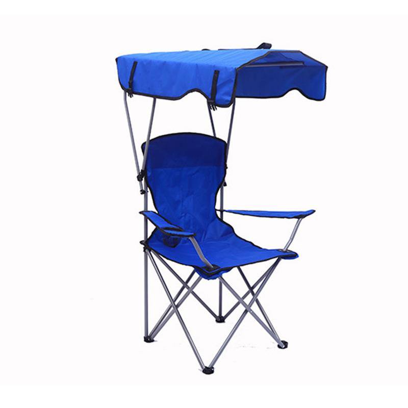 Outdoor Chair Portable Folding Detachable Awning Thicken Steel Pipe Double Oxford Cloth Fishing Beach Shade Canopy Camping Chair - Trendha