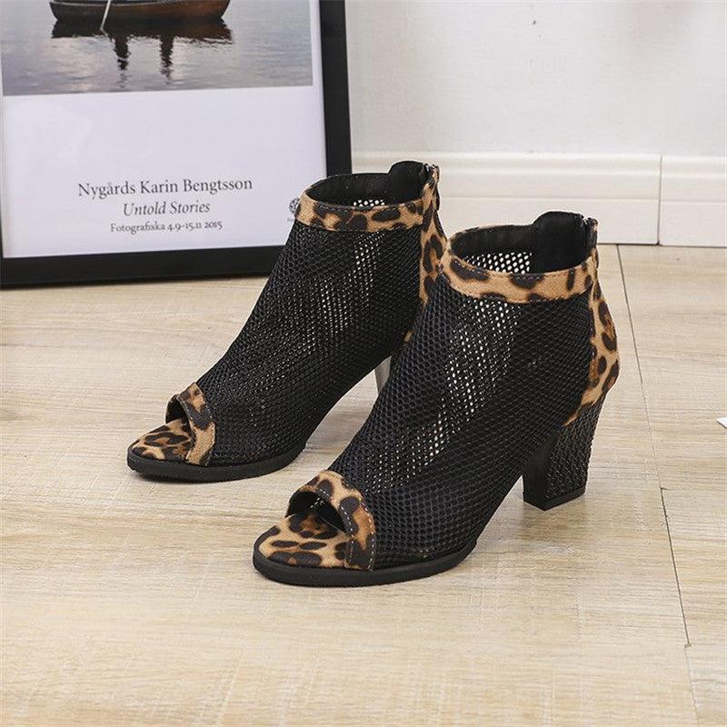 Thick leopard female sandals - Trendha