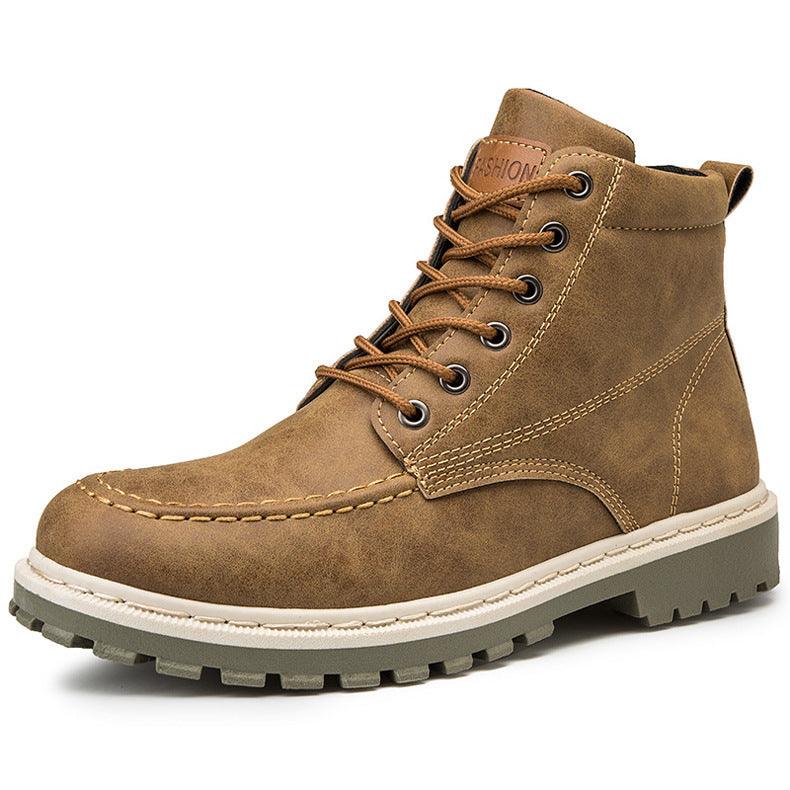Medium Leather Boots Men's Short Boots Versatile Military Boots - Trendha