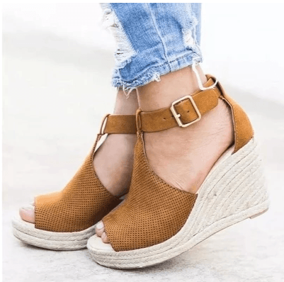 Straw wedge sandals - Trendha