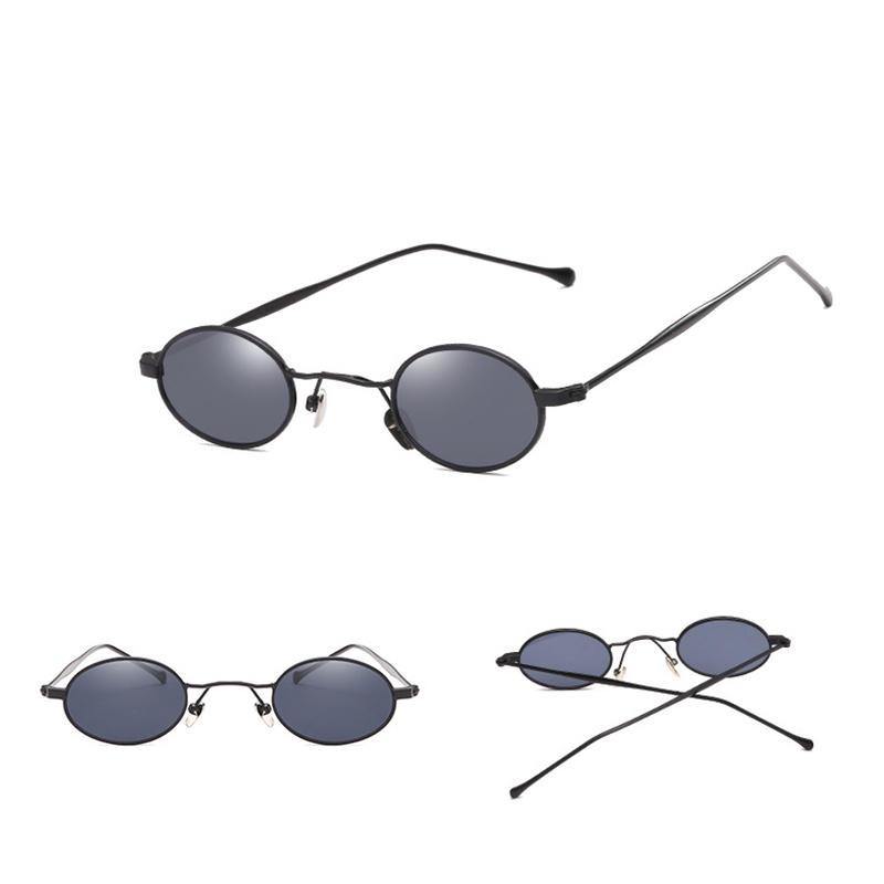 Small Round Frame Metal Sunglasses - Trendha