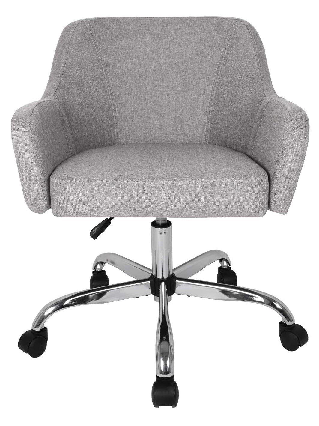 Home Office Chair Padded Computer Task Chair Adjustable Desk Chair with Swivel Casters for Office Leisure Grey - Trendha