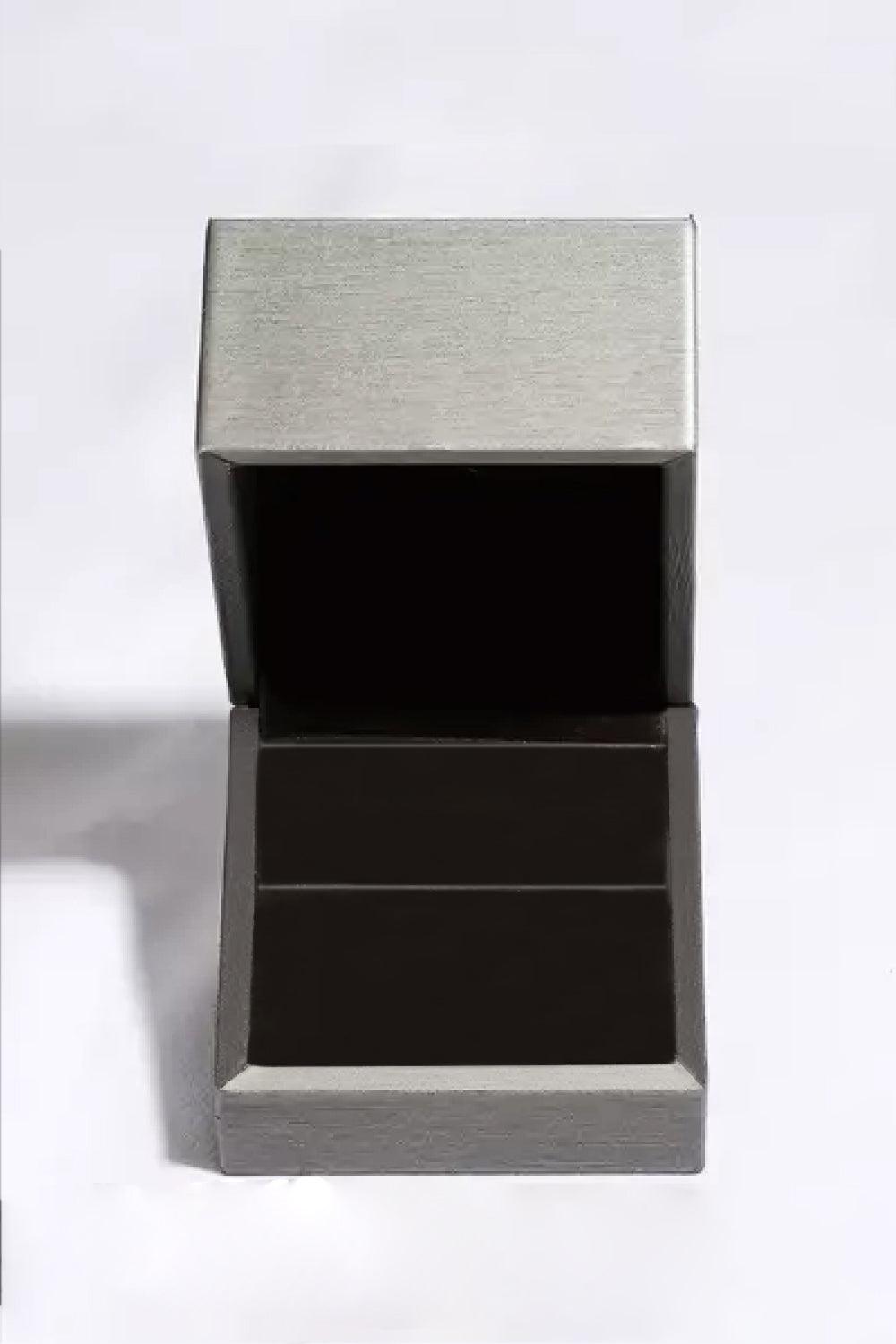1 Carat Moissanite Platinum-Plated Square Ring - Trendha