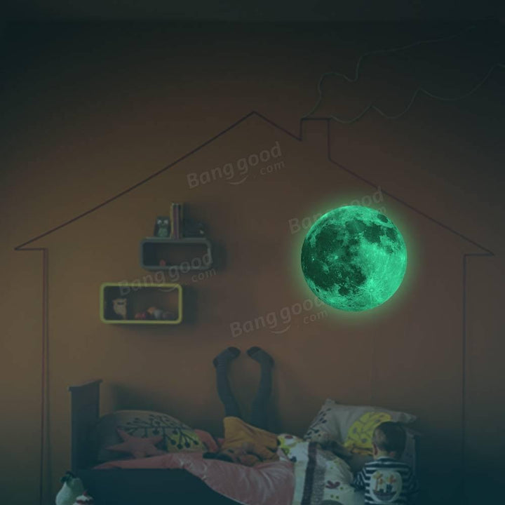 30cm Colorful Large Moon Wall Sticker Removable Glow In The Dark Luminous Stickers Home Decor - Trendha